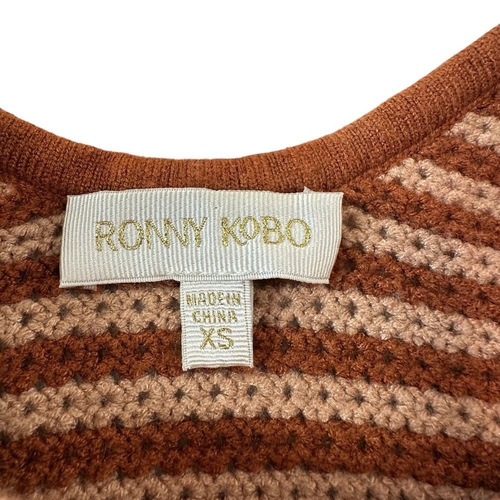 Ronny Kobo Clarice Strioed Knit Halter Dress, XS - Picture 6 of 9